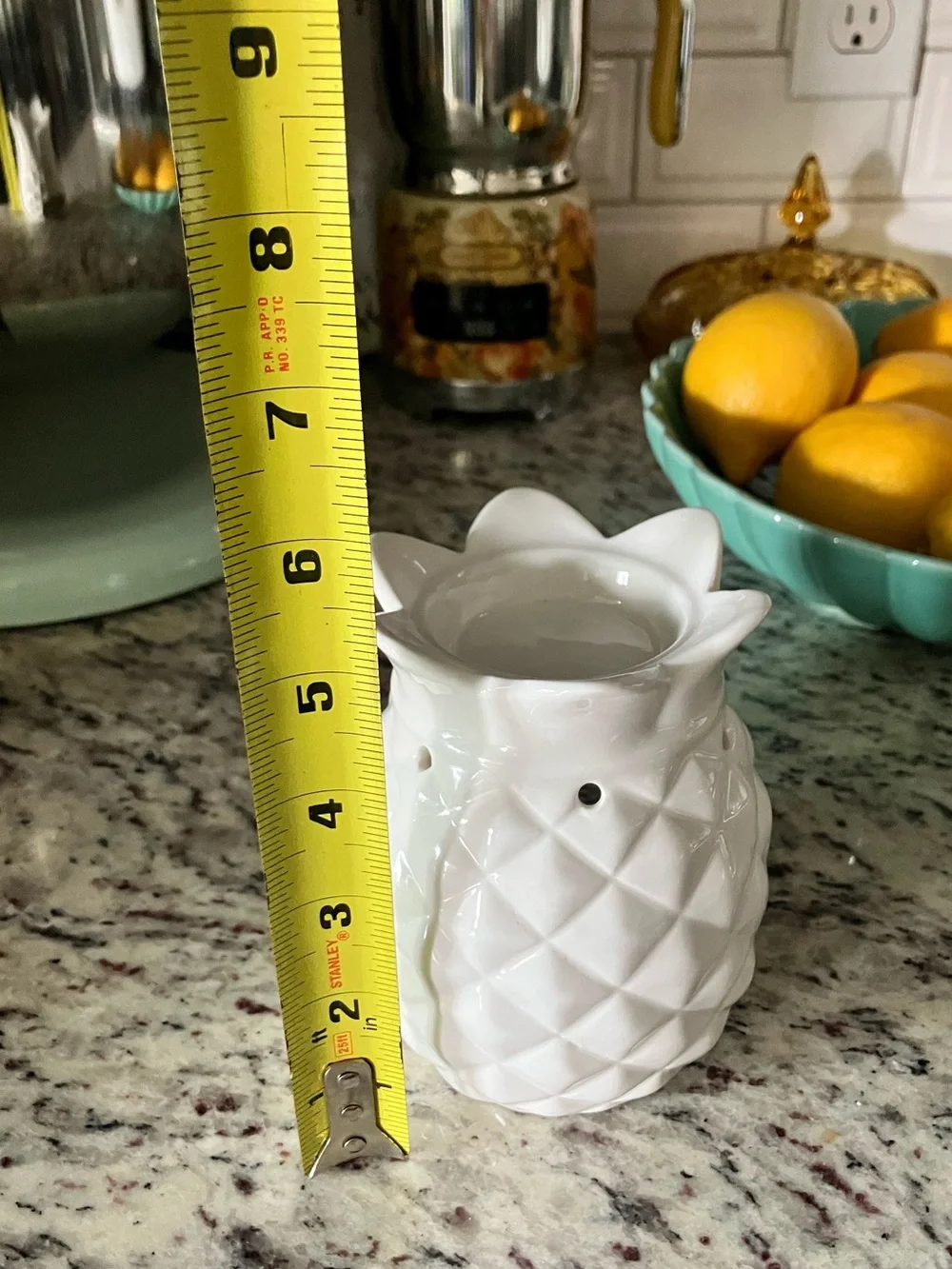 Pier One White Ceramic Pineapple Oil Candle Diffuser